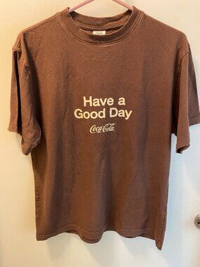 PacSun Coca-Cola Graphic Tee Size Small | Brown Distressed Logo Vintage Style